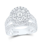 14K White Gold Diamond Single Halo Bridal Ring 2 3/8 Cttw - Splendid Jewellery