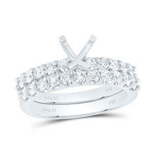 Load image into Gallery viewer, 14K White Gold Diamond Sm Cemld Bridal Ring 1 Cttw - Splendid Jewellery