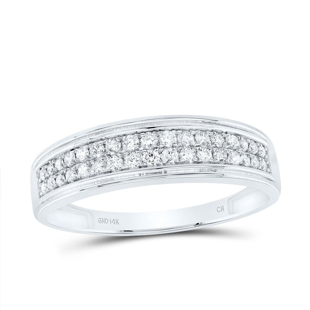 14K White Gold Diamond Square Trio Ring Set 1 Cttw - Splendid Jewellery