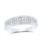 14K White Gold Diamond Square Trio Ring Set 1 Cttw - Splendid Jewellery