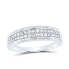 14K White Gold Diamond Square Trio Ring Set 1 Cttw - Splendid Jewellery
