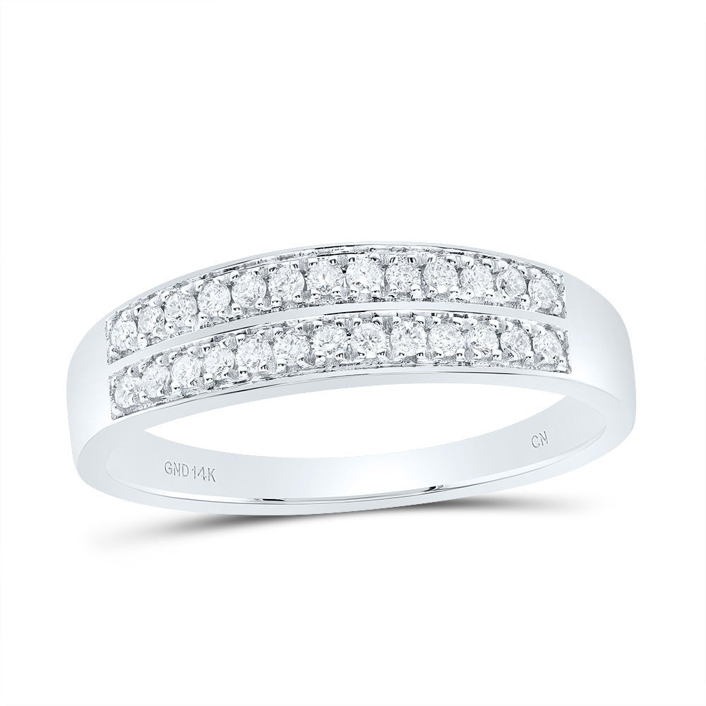 14K White Gold Diamond Trio Ring Set 1 3/8 Cttw - Splendid Jewellery