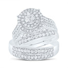 14K White Gold Diamond Trio Ring Set 1 3/8 Cttw - Splendid Jewellery