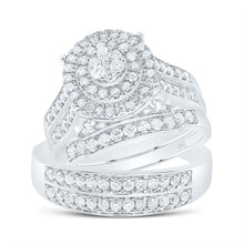 Load image into Gallery viewer, 14K White Gold Diamond Trio Ring Set 1 3/8 Cttw - Splendid Jewellery