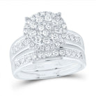 14K White Gold Diamond Trio Ring Set 1 Cttw - Splendid Jewellery