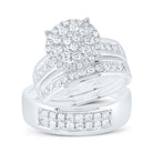 14K White Gold Diamond Trio Ring Set 1 Cttw - Splendid Jewellery