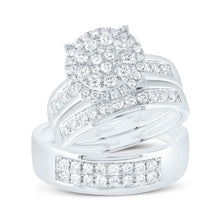 Load image into Gallery viewer, 14K White Gold Diamond Trio Ring Set 1 Cttw - Splendid Jewellery