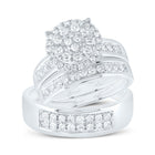 14K White Gold Diamond Trio Ring Set 1 Cttw - Splendid Jewellery