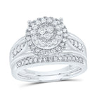 14K White Gold Diamond Trio Ring Set 1 Cttw - Splendid Jewellery