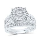 14K White Gold Diamond Trio Ring Set 1 Cttw - Splendid Jewellery