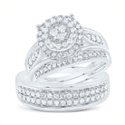 14K White Gold Diamond Trio Ring Set 1 Cttw - Splendid Jewellery