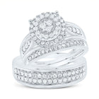 14K White Gold Diamond Trio Ring Set 1 Cttw - Splendid Jewellery