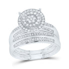 14K White Gold Diamond Trio Ring Set 5/8 Cttw - Splendid Jewellery