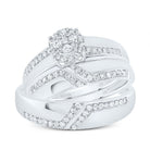 14K White Gold Diamond Trio Ring Set 5/8 Cttw - Splendid Jewellery