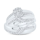 14K White Gold Diamond Trio Ring Set 5/8 Cttw - Splendid Jewellery