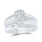 14K White Gold Diamond Trio Ring Set 5/8 Cttw - Splendid Jewellery