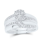 14K White Gold Diamond Trio Ring Set 5/8 Cttw - Splendid Jewellery