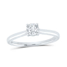 14K White Gold Diamond Women's Solitaire Ring 1/6 Cttw - Splendid Jewellery