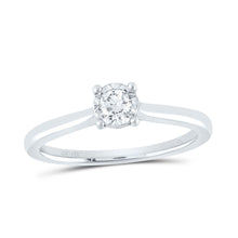 Load image into Gallery viewer, 14K White Gold Diamond Women's Solitaire Ring 1/6 Cttw - Splendid Jewellery