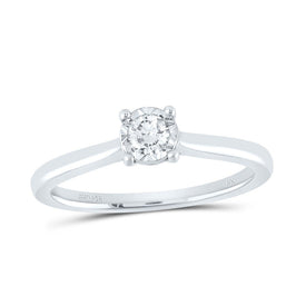 14K White Gold Diamond Women's Solitaire Ring 1/6 Cttw - Splendid Jewellery