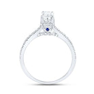 14K White Gold Emerald Diamond Engagement Ring 1 Cttw - Splendid Jewellery