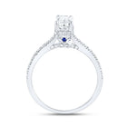 14K White Gold Emerald Diamond Engagement Ring 1 Cttw - Splendid Jewellery