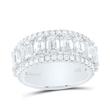 Load image into Gallery viewer, 14K White Gold Emerald Diamond Fashion Band 6 Cttw - Splendid Jewellery