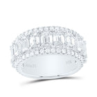 14K White Gold Emerald Diamond Fashion Band 6 Cttw - Splendid Jewellery