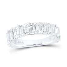 Load image into Gallery viewer, 14K White Gold Emerald Diamond Fashion Emerald Band 4 Cttw - Splendid Jewellery