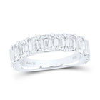 14K White Gold Emerald Diamond Fashion Emerald Band 4 Cttw - Splendid Jewellery