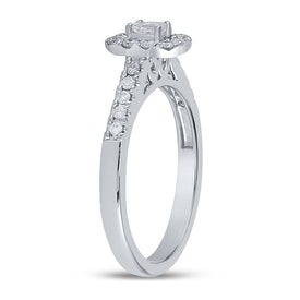 14K White Gold Emerald Diamond Women's Emerald Solitaire Bridal Wedding Engagement Ring (Certified) 1/2 Cttw - Splendid Jewellery