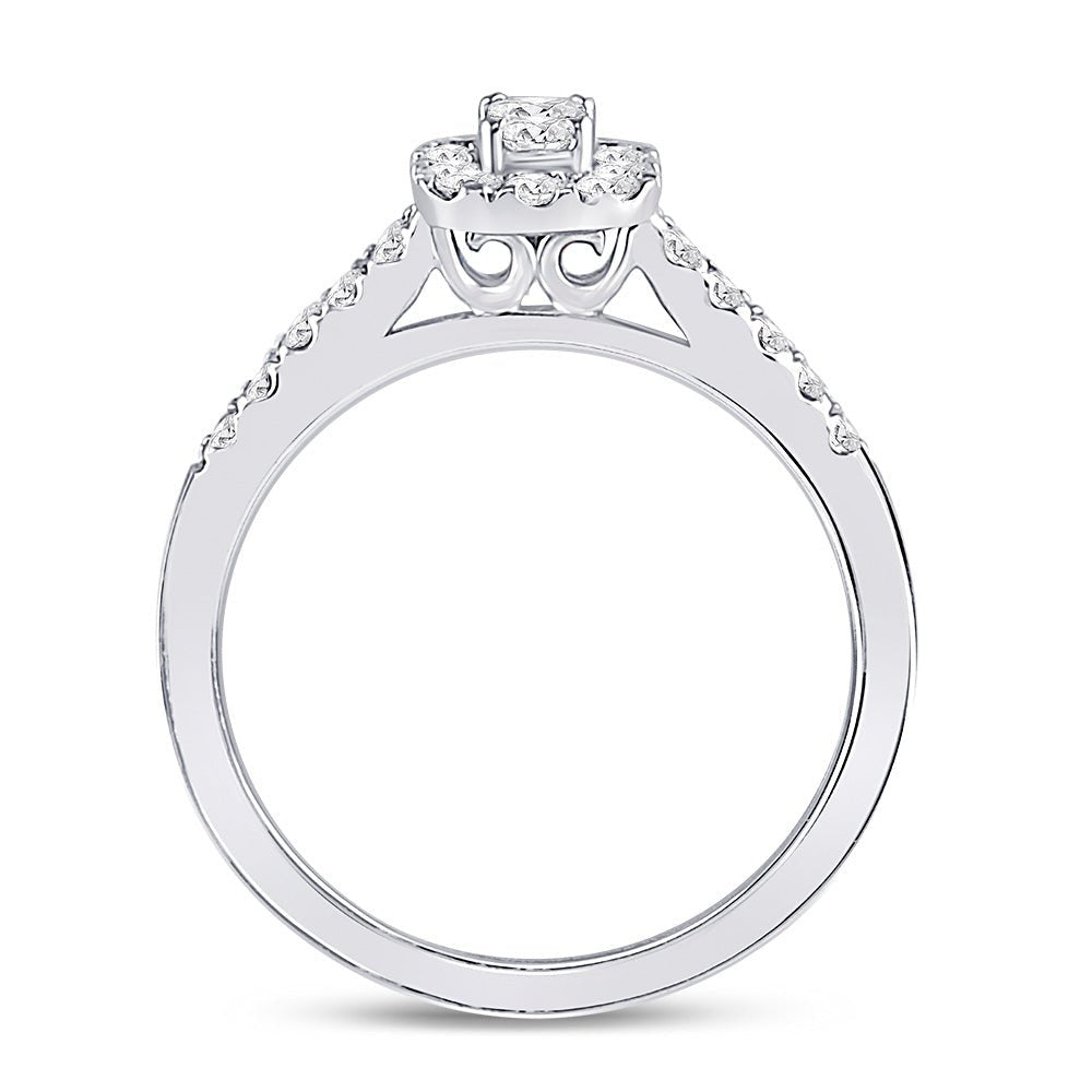 14K White Gold Emerald Diamond Women's Emerald Solitaire Bridal Wedding Engagement Ring (Certified) 1/2 Cttw - Splendid Jewellery