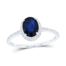 Load image into Gallery viewer, 14K White Gold Natural Blue Sapphire Gemstone Ring 1/5 Cttw - Splendid Jewellery