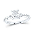 14K White Gold Oval Diamond Engagement Ring 17/8 Cttw - Splendid Jewellery