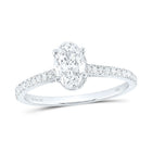 14K White Gold Oval Diamond Oval Engagement Ring 1 Cttw - Splendid Jewellery