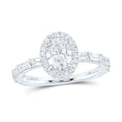 14K White Gold Oval Diamond Single Halo Engagement Ring 2 Cttw - Splendid Jewellery