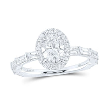 Load image into Gallery viewer, 14K White Gold Oval Diamond Single Halo Engagement Ring 2 Cttw - Splendid Jewellery