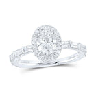 14K White Gold Oval Diamond Single Halo Engagement Ring 2 Cttw - Splendid Jewellery