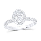 14K White Gold Oval Diamond Solitaire Bridal Wedding Engagement Ring 1 1 3/4 Cttw - Splendid Jewellery