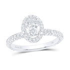14K White Gold Oval Diamond Solitaire Bridal Wedding Engagement Ring 1 1 3/4 Cttw - Splendid Jewellery