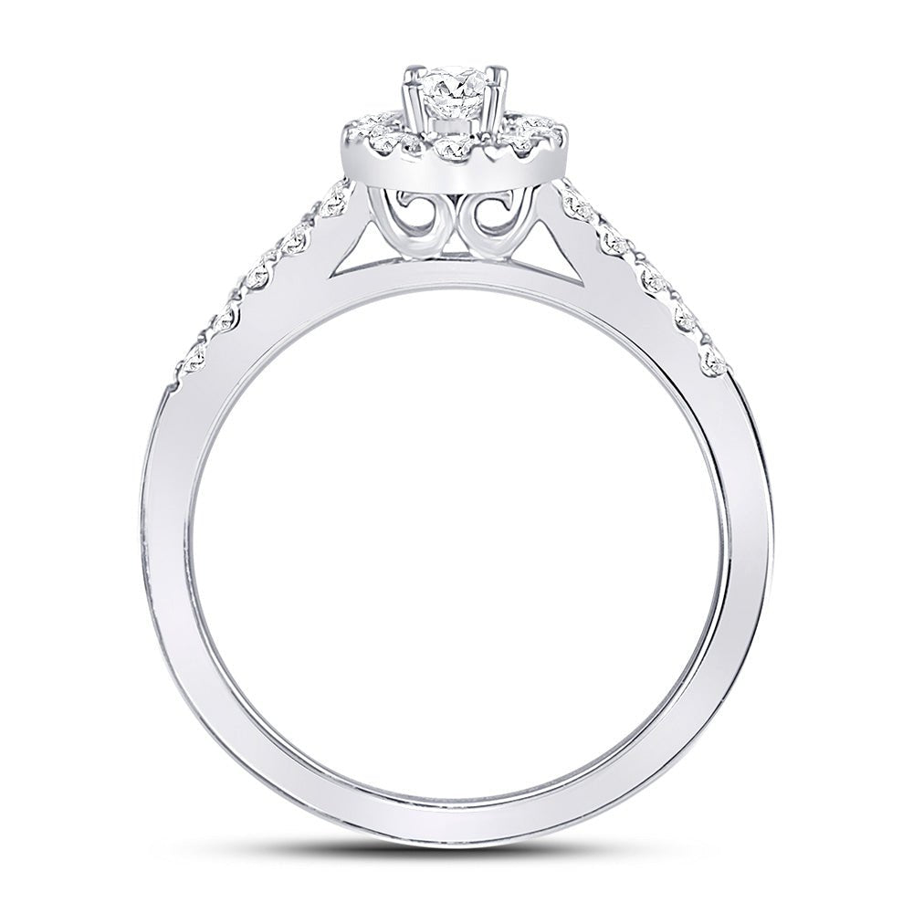 14K White Gold Oval Diamond Solitaire Bridal Wedding Engagement Ring (Certified) 1/2 Cttw - Splendid Jewellery
