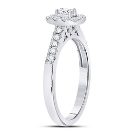 14K White Gold Oval Diamond Solitaire Bridal Wedding Engagement Ring (Certified) 1/2 Cttw - Splendid Jewellery