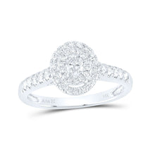 Load image into Gallery viewer, 14K White Gold Oval Diamond Solitaire Bridal Wedding Engagement Ring (Certified) 1/2 Cttw - Splendid Jewellery