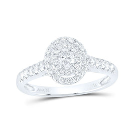 14K White Gold Oval Diamond Solitaire Bridal Wedding Engagement Ring (Certified) 1/2 Cttw - Splendid Jewellery