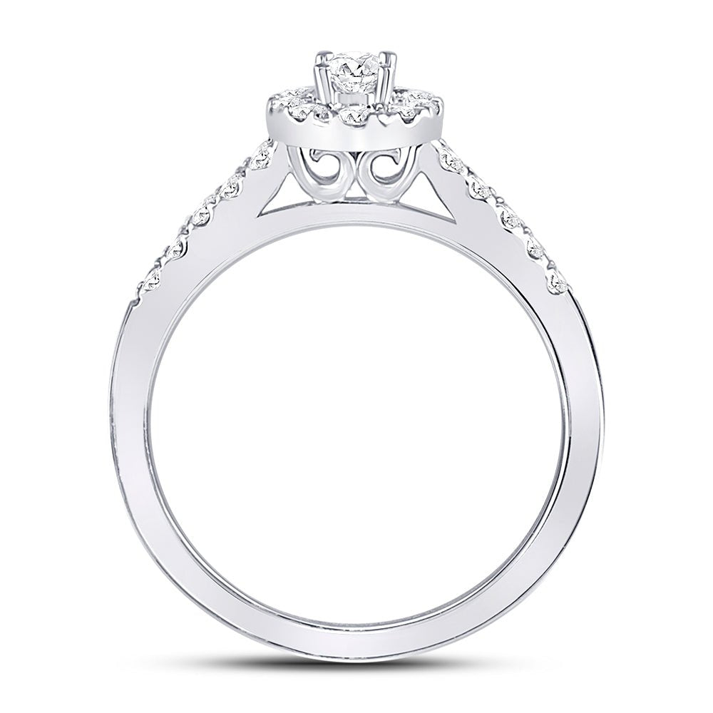 14K White Gold Oval Diamond Solitaire Bridal Wedding Engagement Ring (Certified) 1/2 Cttw - Splendid Jewellery