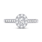 14K White Gold Oval Diamond Solitaire Bridal Wedding Engagement Ring (Certified) 1/2 Cttw - Splendid Jewellery