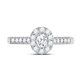 14K White Gold Oval Diamond Solitaire Bridal Wedding Engagement Ring (Certified) 1/2 Cttw - Splendid Jewellery