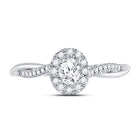 14K White Gold Oval Diamond Solitaire Bridal Wedding Engagement Ring (Certified) 1/3 Cttw - Splendid Jewellery