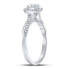 14K White Gold Oval Diamond Solitaire Bridal Wedding Engagement Ring (Certified) 1/3 Cttw - Splendid Jewellery
