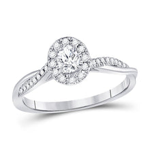 Load image into Gallery viewer, 14K White Gold Oval Diamond Solitaire Bridal Wedding Engagement Ring (Certified) 1/3 Cttw - Splendid Jewellery